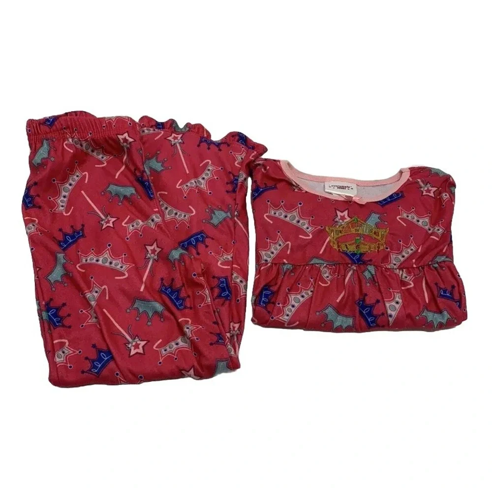 Princess Pajama Embroidered Set Extremely Me Girls' Long Sleeve NWT Size 5-6